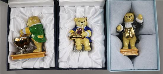 Six Halcyon Days Teddy Bear Orchestra figures;